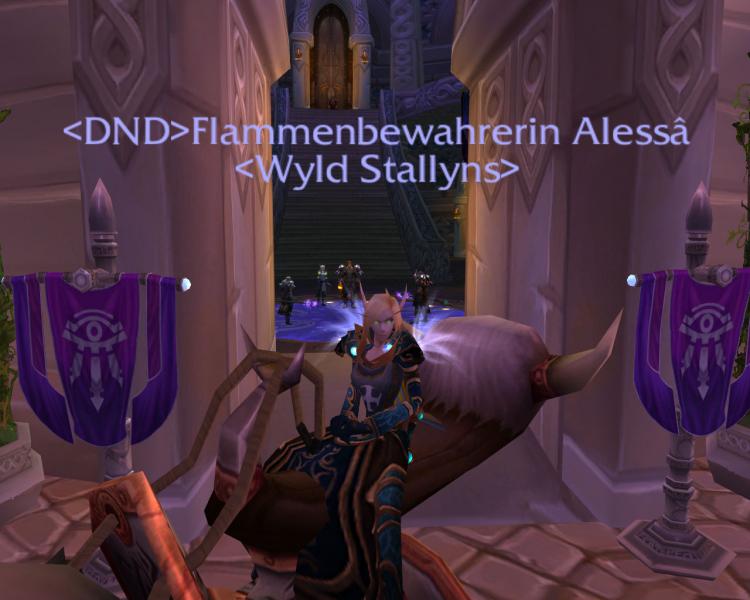 Meine Priesterin Aless, LvL 80 damals noch in der Gilde Wyld Stallyns auf dem Server Todeswache... habe wegen dieser Gilde einen Serverwechsel vorgenommen und bin mit Alessi jetzt auf der silbernen Hand und sehr zufrieden darber :)