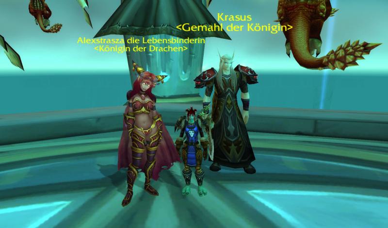 Hier bin ich bei Alexstrasza und ihren geliebten Gemahl Krasus