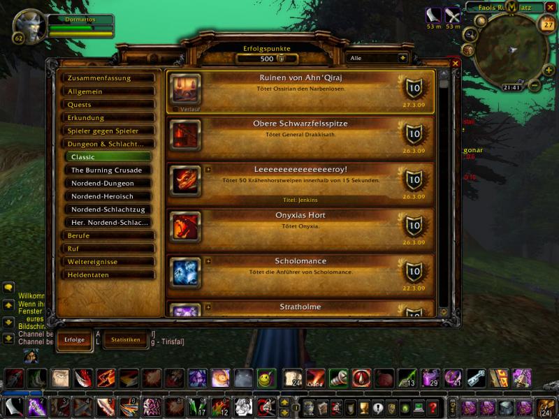 Da war ich nochmal stolz drauf :D
Onyxias Hort,Jenkins-Titel,AQ 20er achjaa ^^