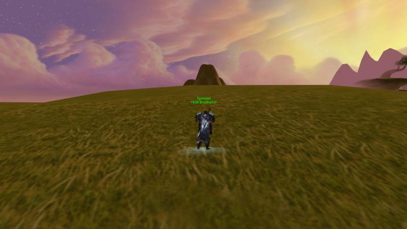 Sieht so aus, als ob ich auf dem Boden steh und am Horizont ein Berg ist, aber nein... ich steh auf so ner schwebenden Insel in Nagrand ^^