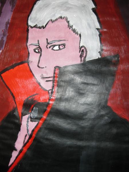 Hidan <3 mein absoluter Liebling ^O^!
Beim pinseln ist beim Gesicht ein wenig Farbe verschmiert -.- aba sonst find ichs ganz okay :D