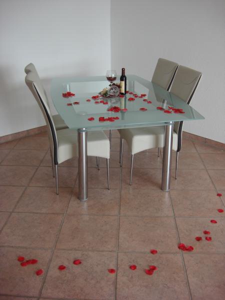 Die ersten Mbelstcke, der Tisch und die 4 Sthle :-).