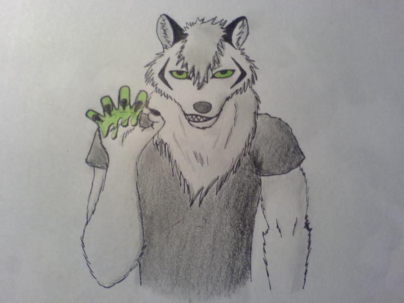 Wolfsanthro mit grnem Schleim