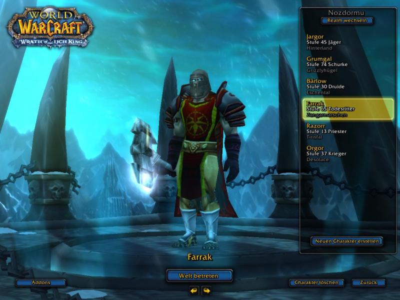 Mein Todesritter habe ich seid LichKing drauen ist.