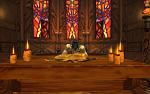 Moonrave (Worgen Priester) in einer gilnearischen Kirche.