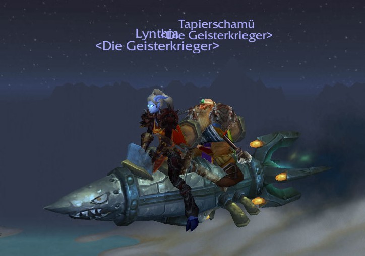 Lynthia und Tapierscham auf der X-53 Reiserakete