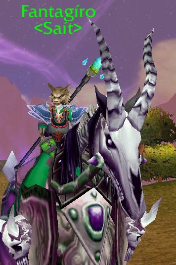 Das ist Fanta in Nagrand, sie besitzt verschiedene Mounts. Hier ist sie gerade auf dem Moutn der Untoten zu sehen.