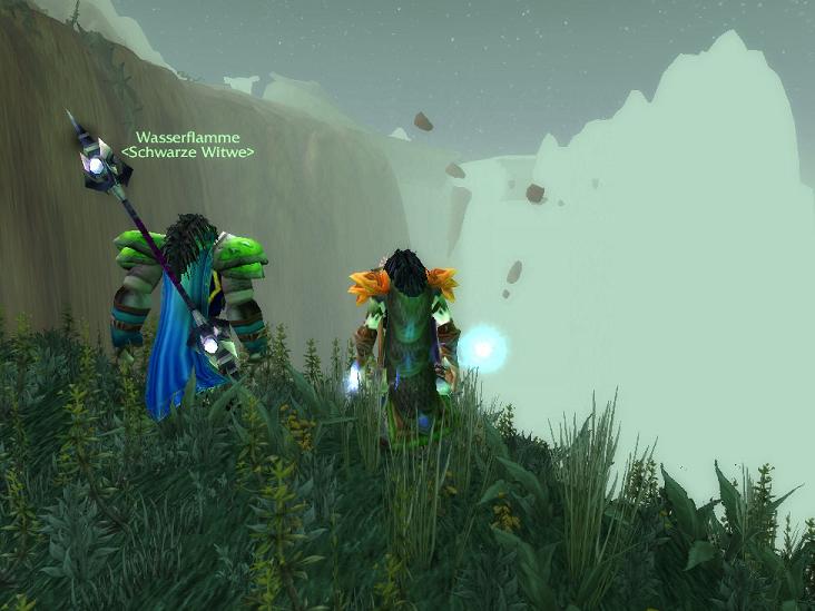 Wasserflamme und Tinu am Wasserfall in den Wldern von Terrokar